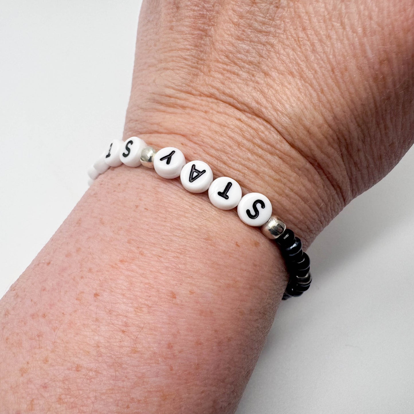 STAY STRONG Motivational Bracelet - Glass Seed Beads
