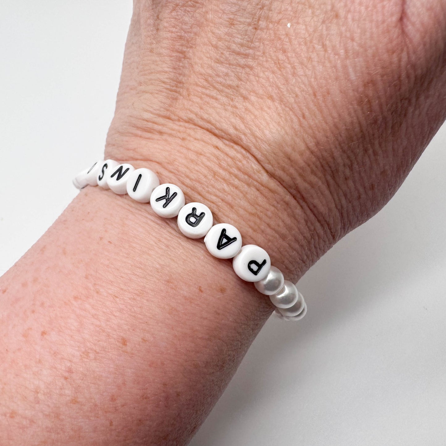 PARKINSONS Medical Alert Bracelet - Acrylic Letter Beads