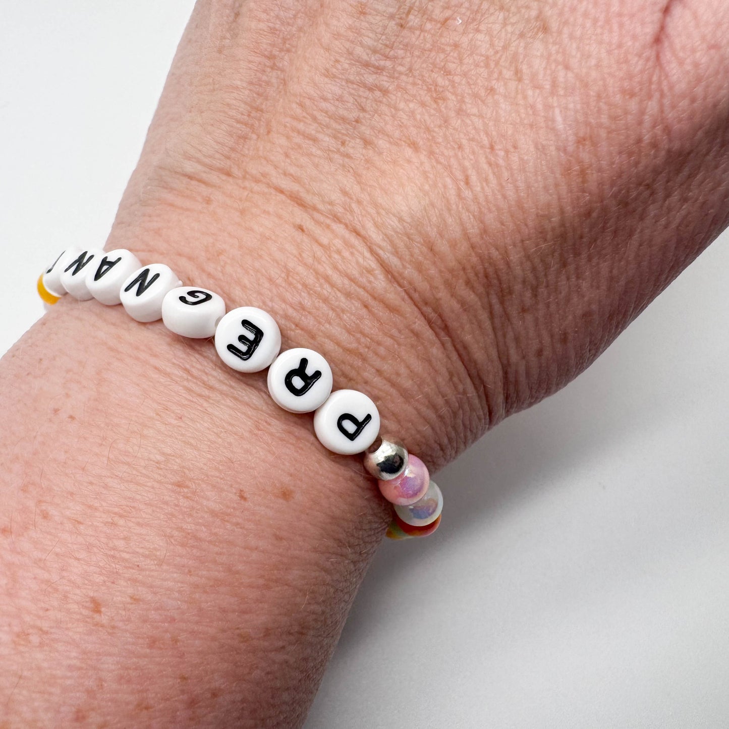 PREGNANT Medical Alert Bracelet - Acrylic Letter Beads