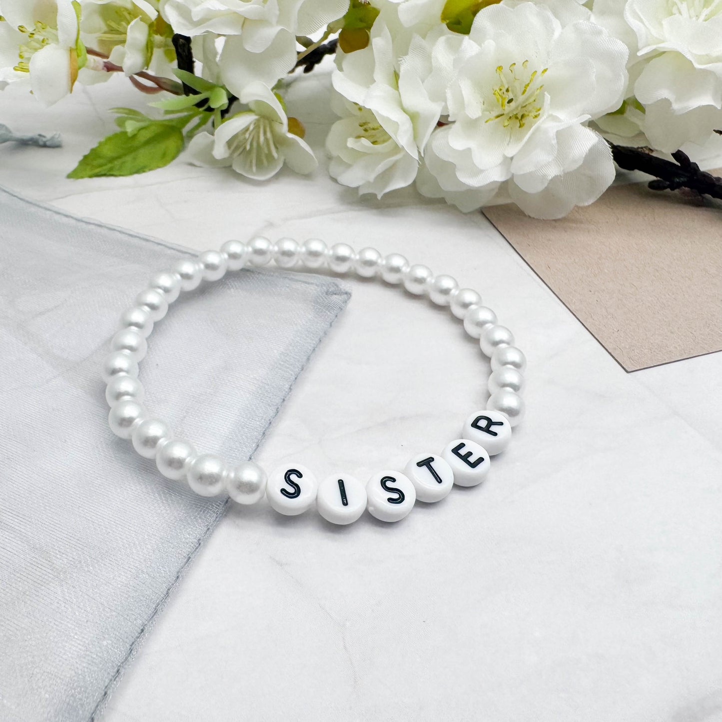 SISTER Message Bracelet - Acrylic Letter Beads