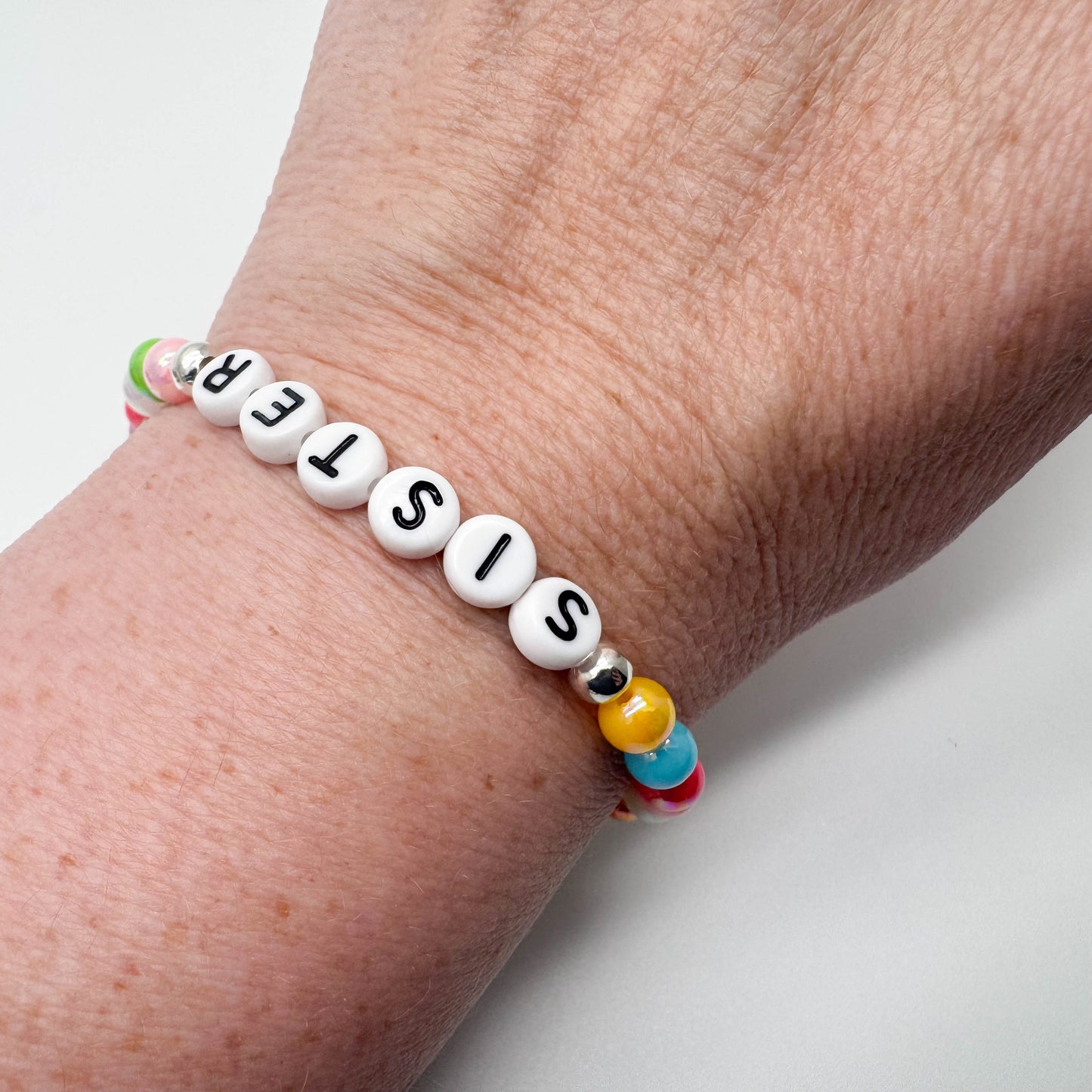 SISTER Message Bracelet - Acrylic Letter Beads