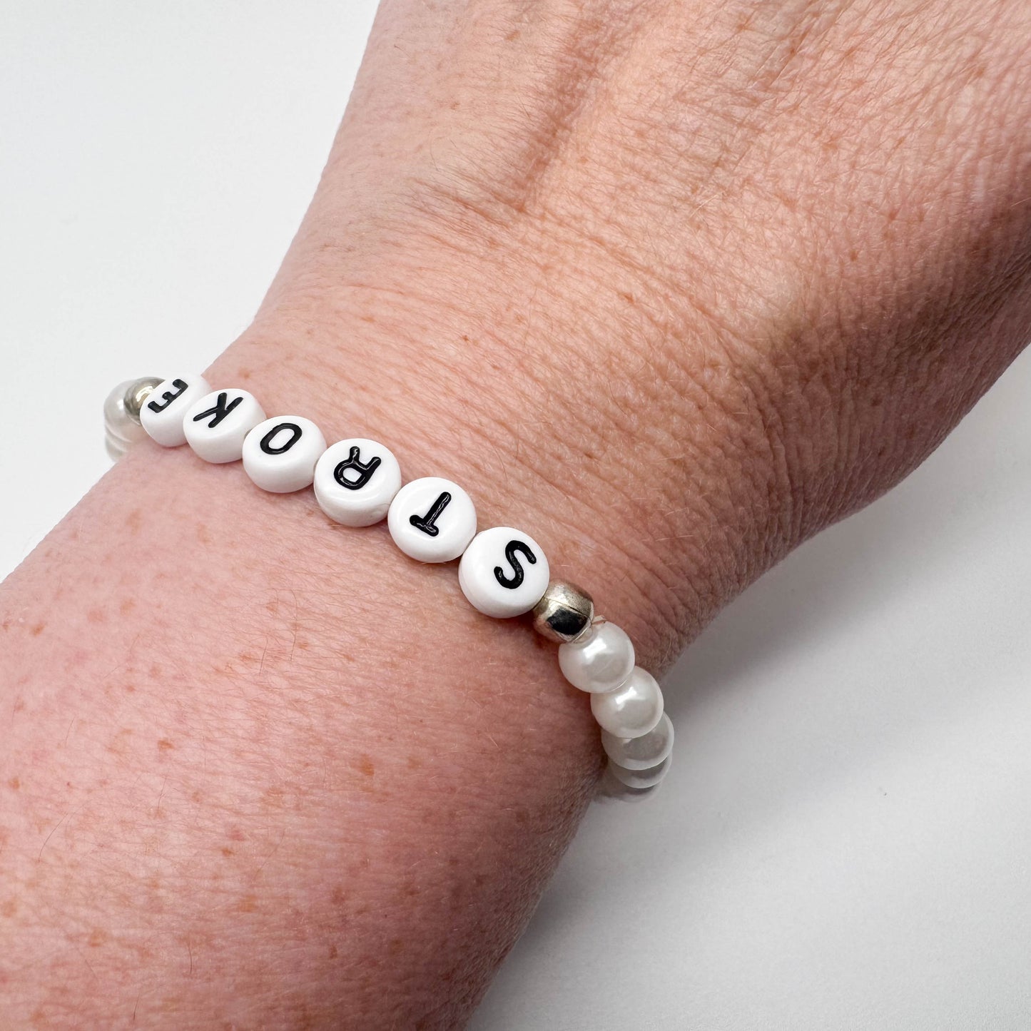 STROKE Medical Alert Bracelet - Acrylic Letter Beads
