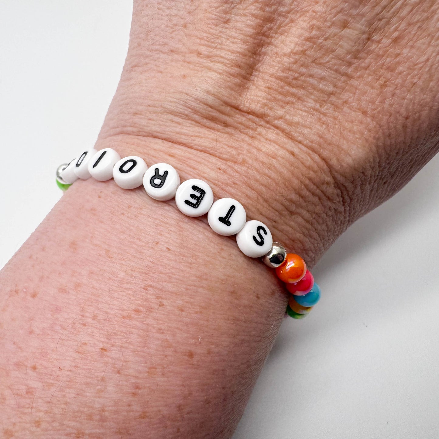 STEROIDS Medical Alert Bracelet - Acrylic Letter Beads