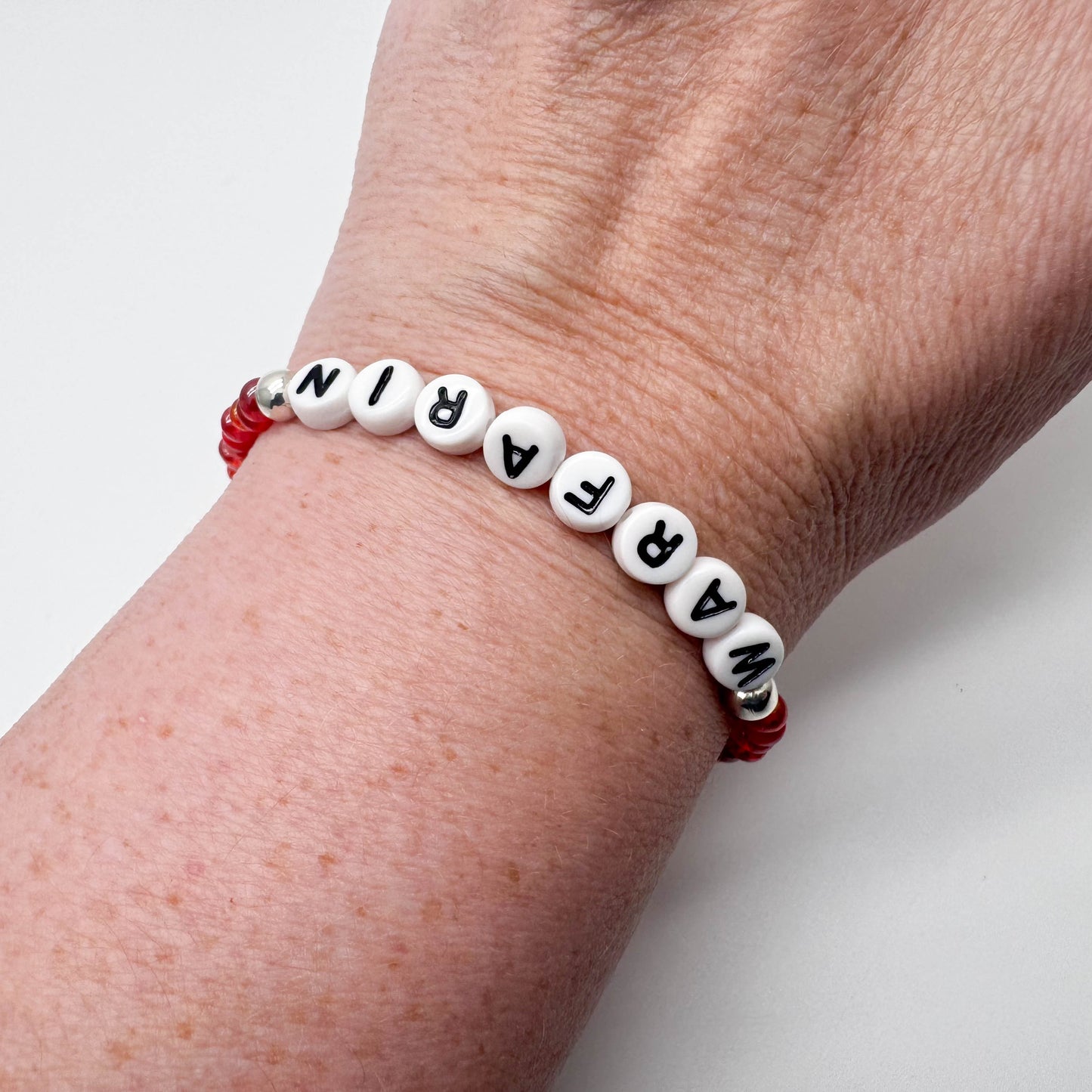 WARFARIN Medical Alert Bracelet - Glass Seed Beads