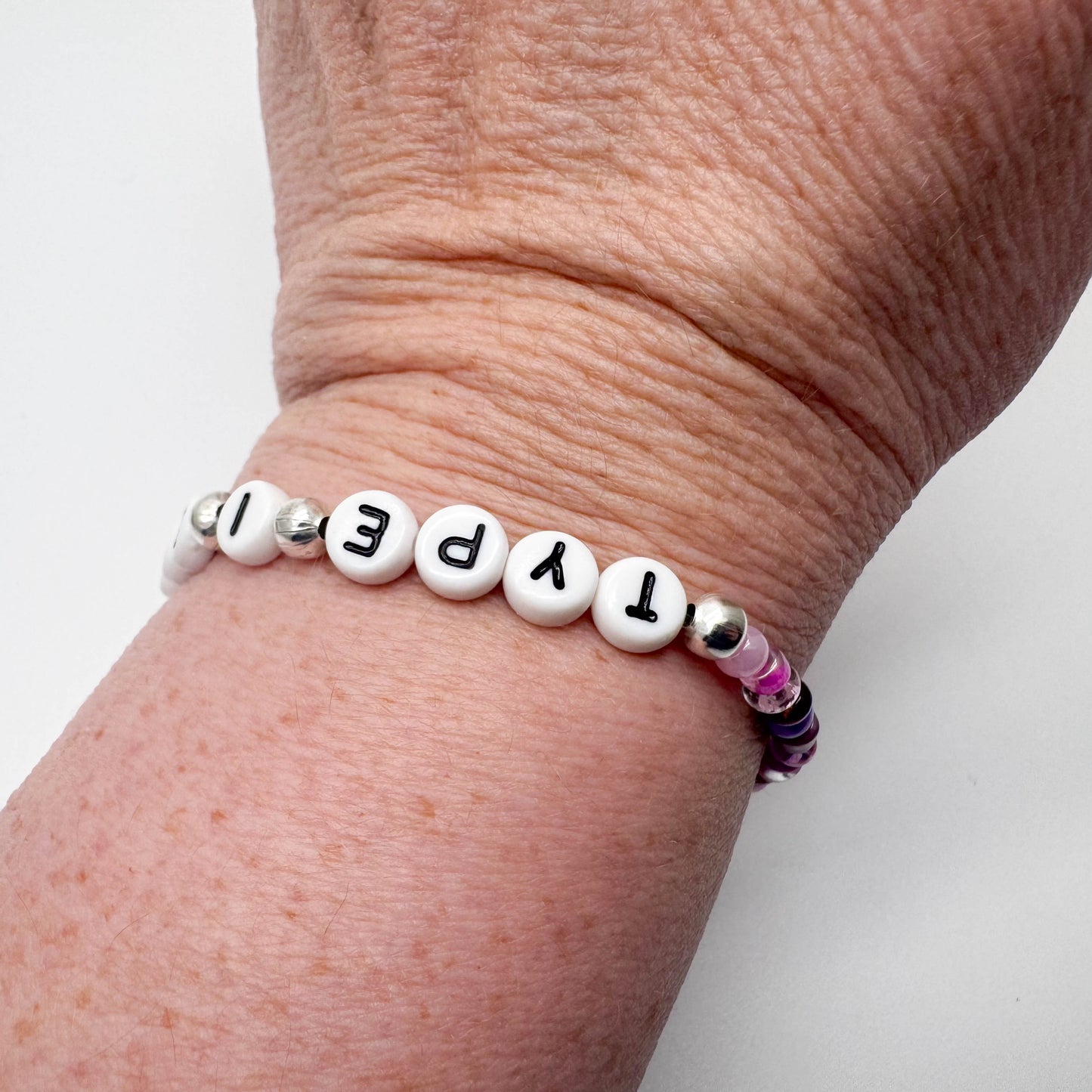 TYPE 1 DIABETES Medical Alert Bracelet - Glass Seed Beads