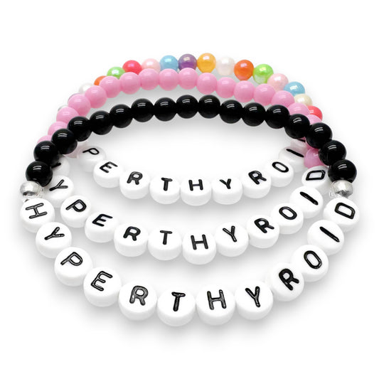 HYPERTHYROID Medical Alert Bracelet - Acrylic Letter Beads