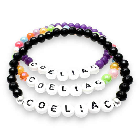 COELIAC Medical Alert Bracelet - Acrylic Letter Beads