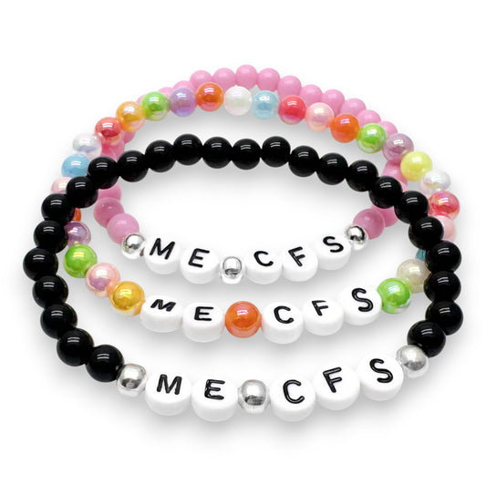 ME CFS Medical Alert Bracelet - Acrylic Letter Beads