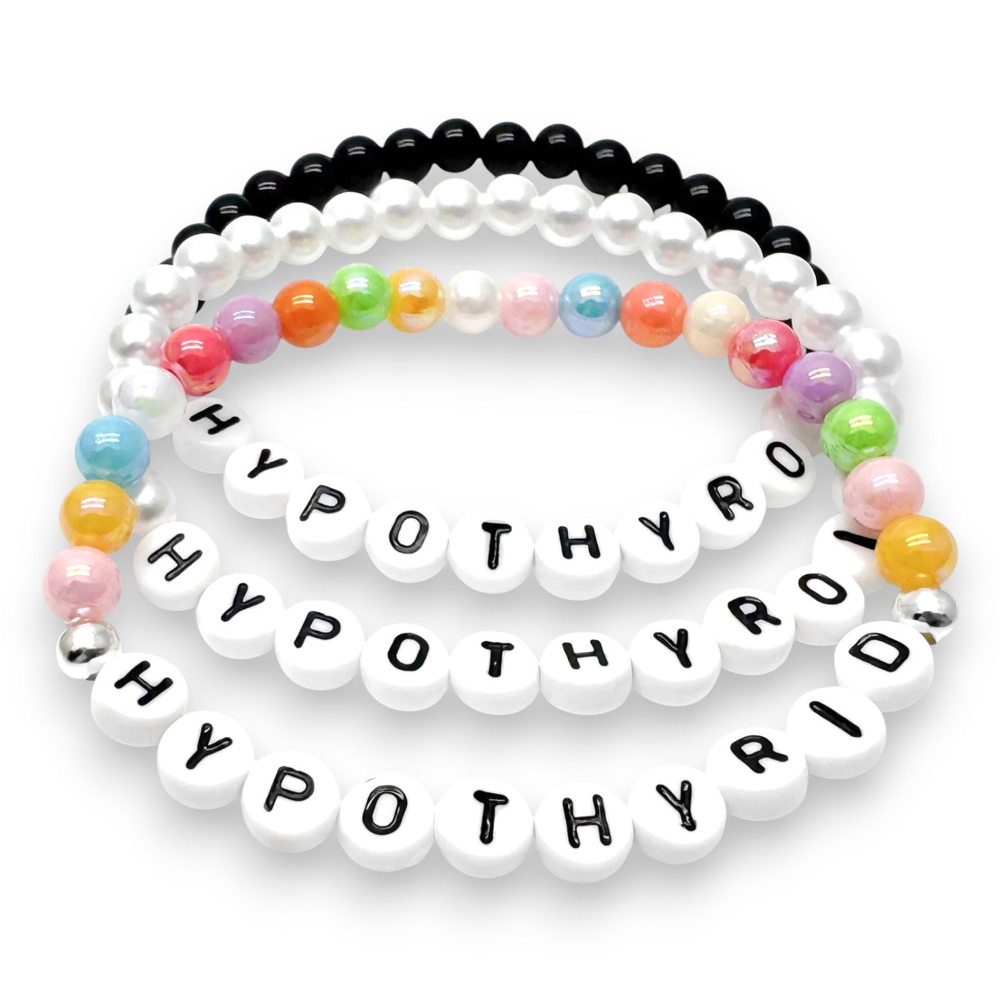 HYPOTHYROID Medical Alert Bracelet - Acrylic Letter Beads