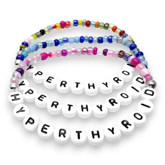 HYPERTHYROID Medical Alert Bracelet - Glass Seed Beads