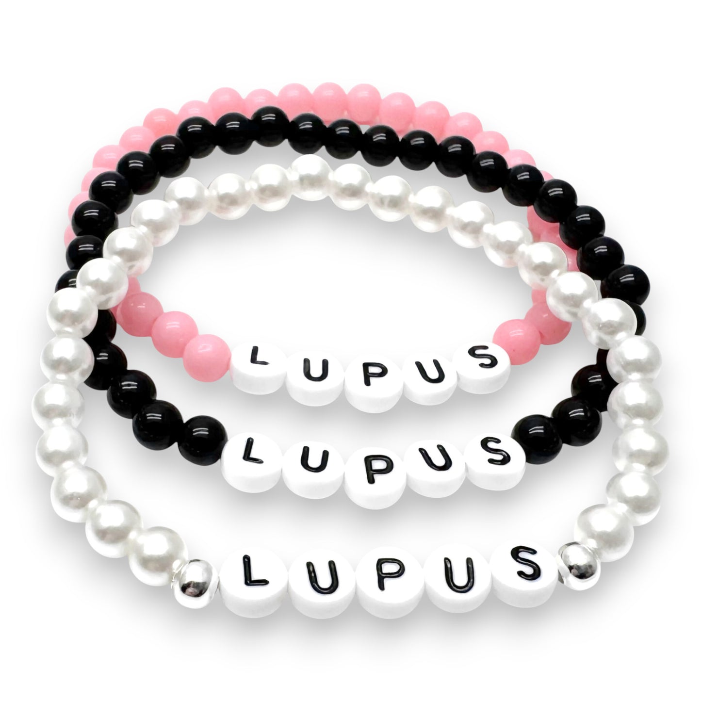 LUPUS Medical Alert Bracelet - Acrylic Letter Beads