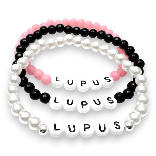 LUPUS Medical Alert Bracelet - Acrylic Letter Beads