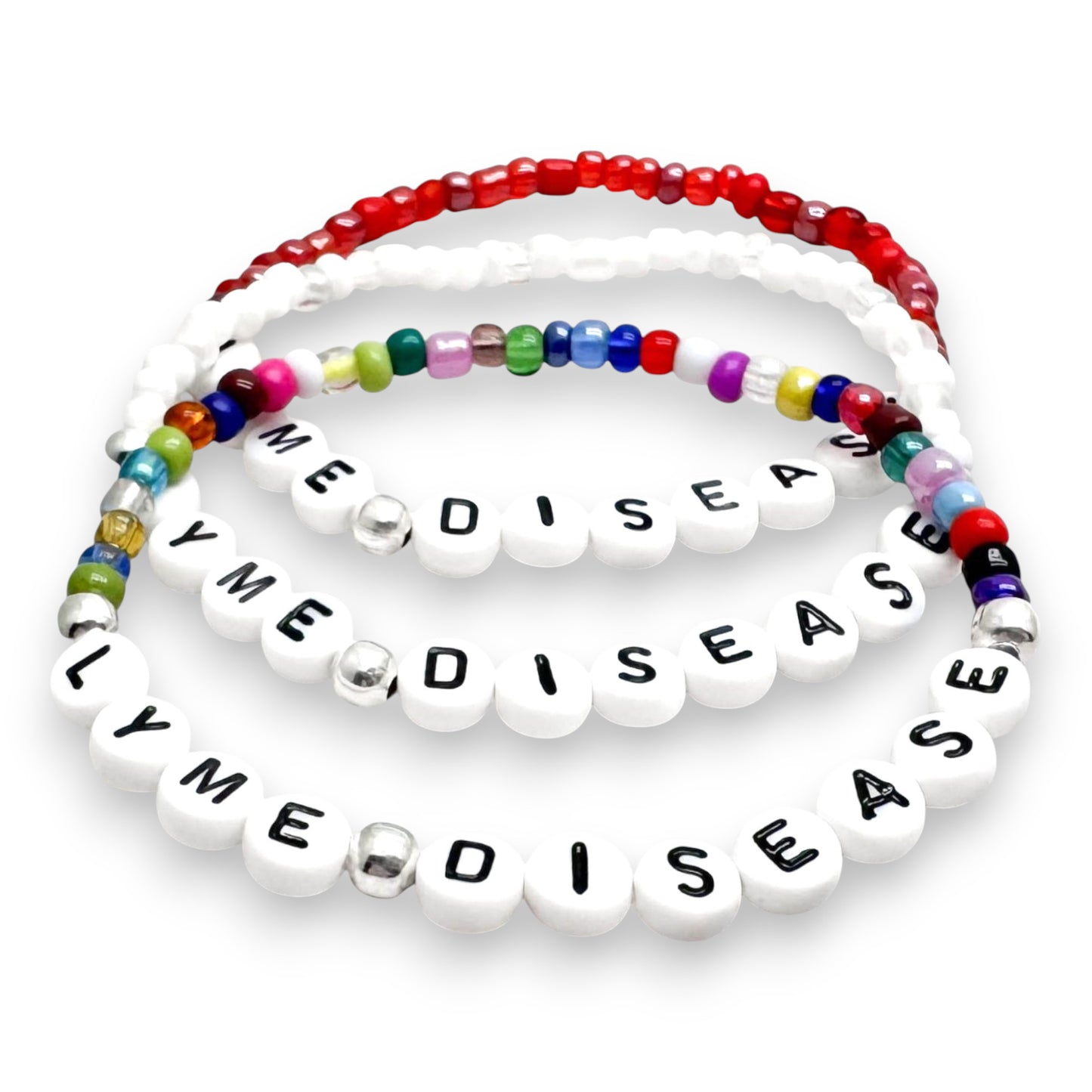 LYME DISEASE Medical Alert Bracelet - Glass Seed Beads