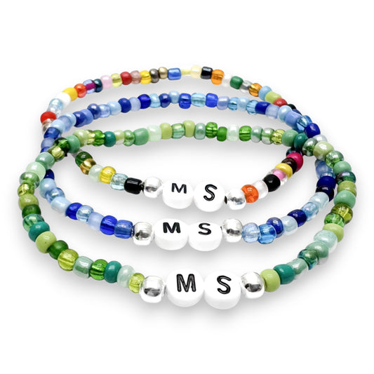 MS Medical Alert Bracelet - Glass Seed Beads