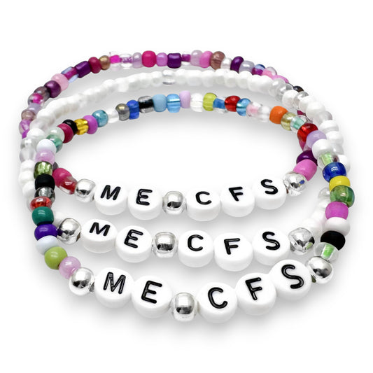 ME CFS Medical Alert Bracelet - Glass Seed Beads