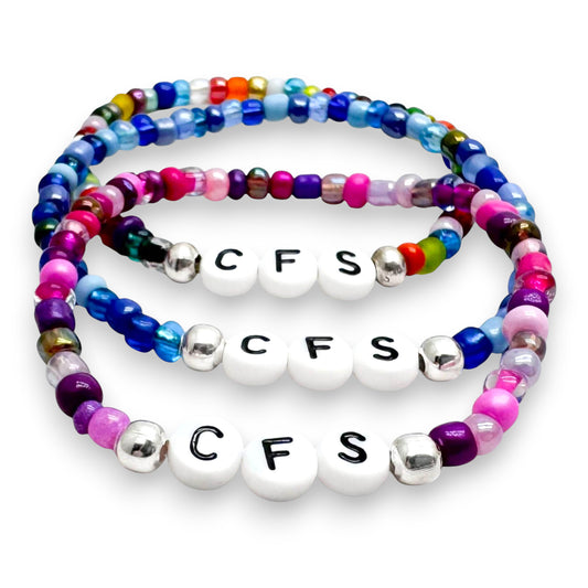 CFS Medical Alert Bracelet - Glass Seed Beads