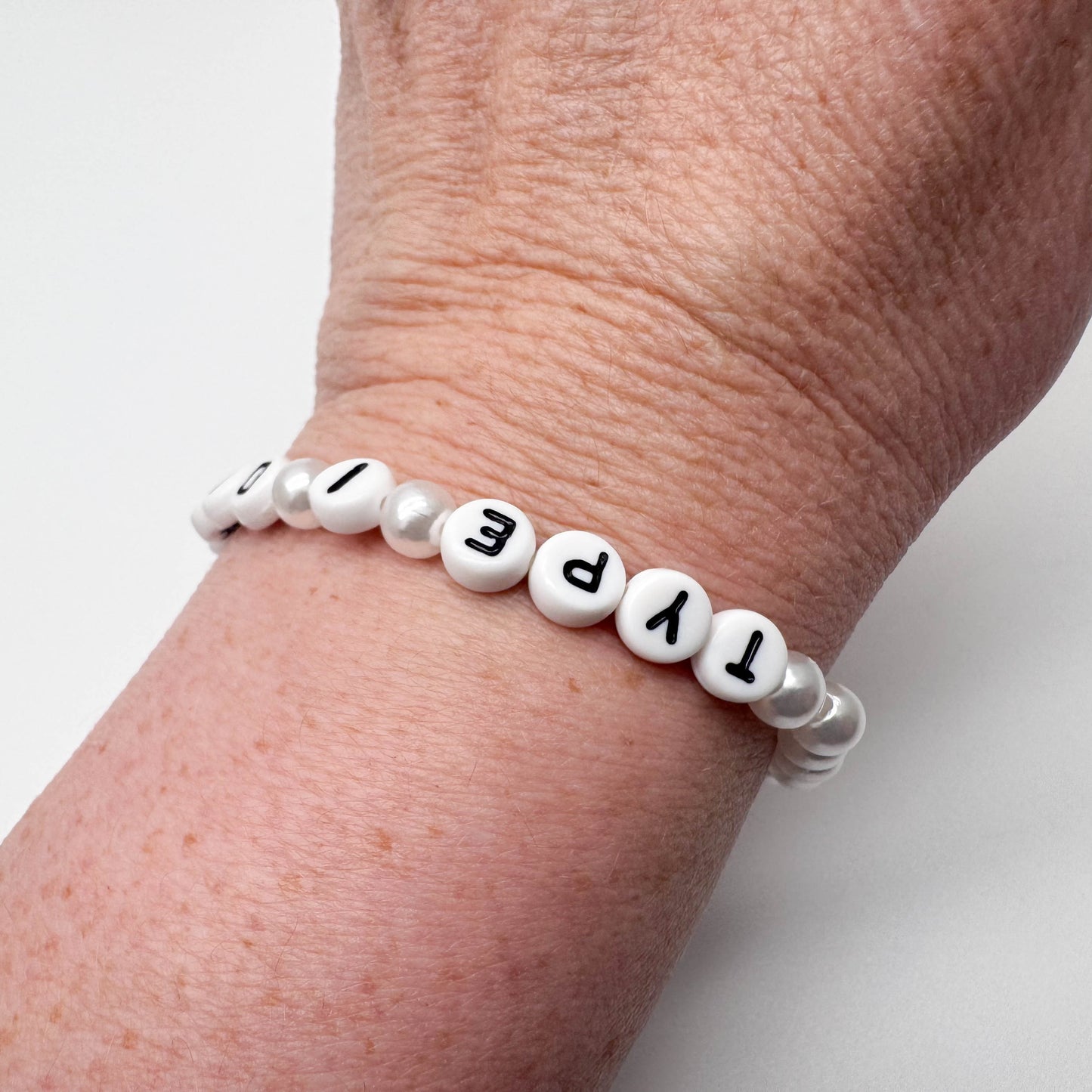 TYPE 1 DIABETES Medical Alert Bracelet - Acrylic Letter Beads