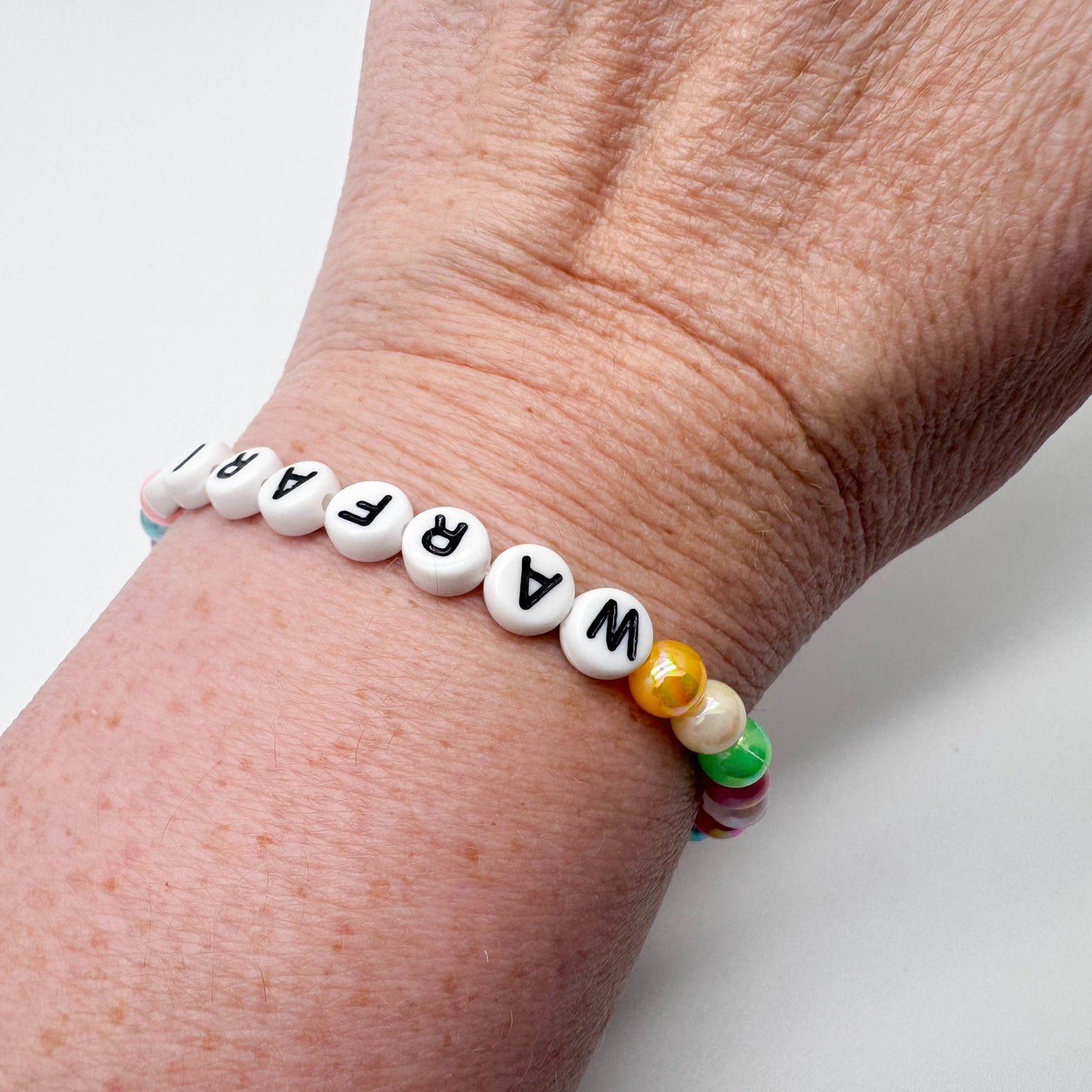 WARFARIN Medical Alert Bracelet - Acrylic Letter Beads