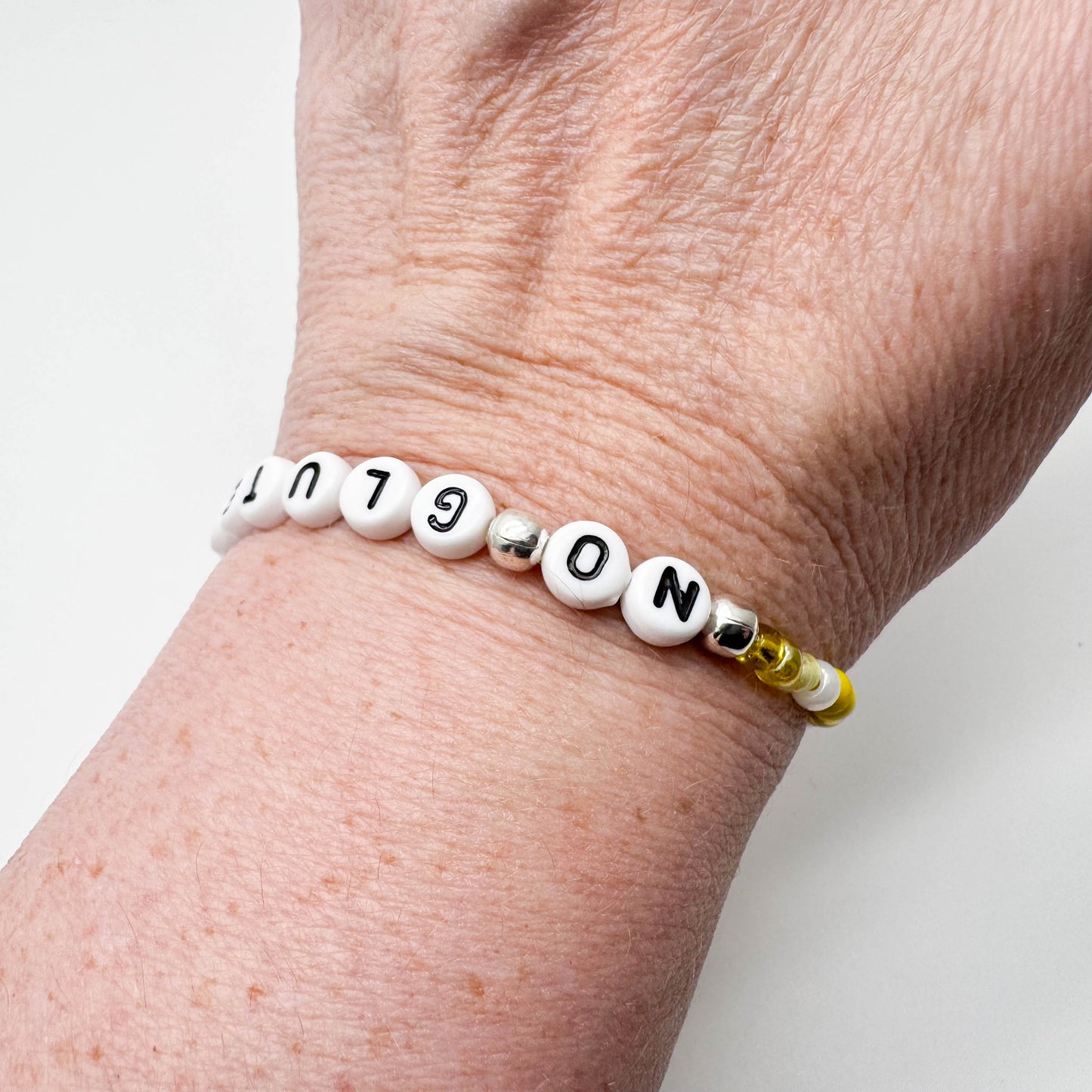 NO GLUTEN Medical Alert Bracelet - Glass Seed Beads