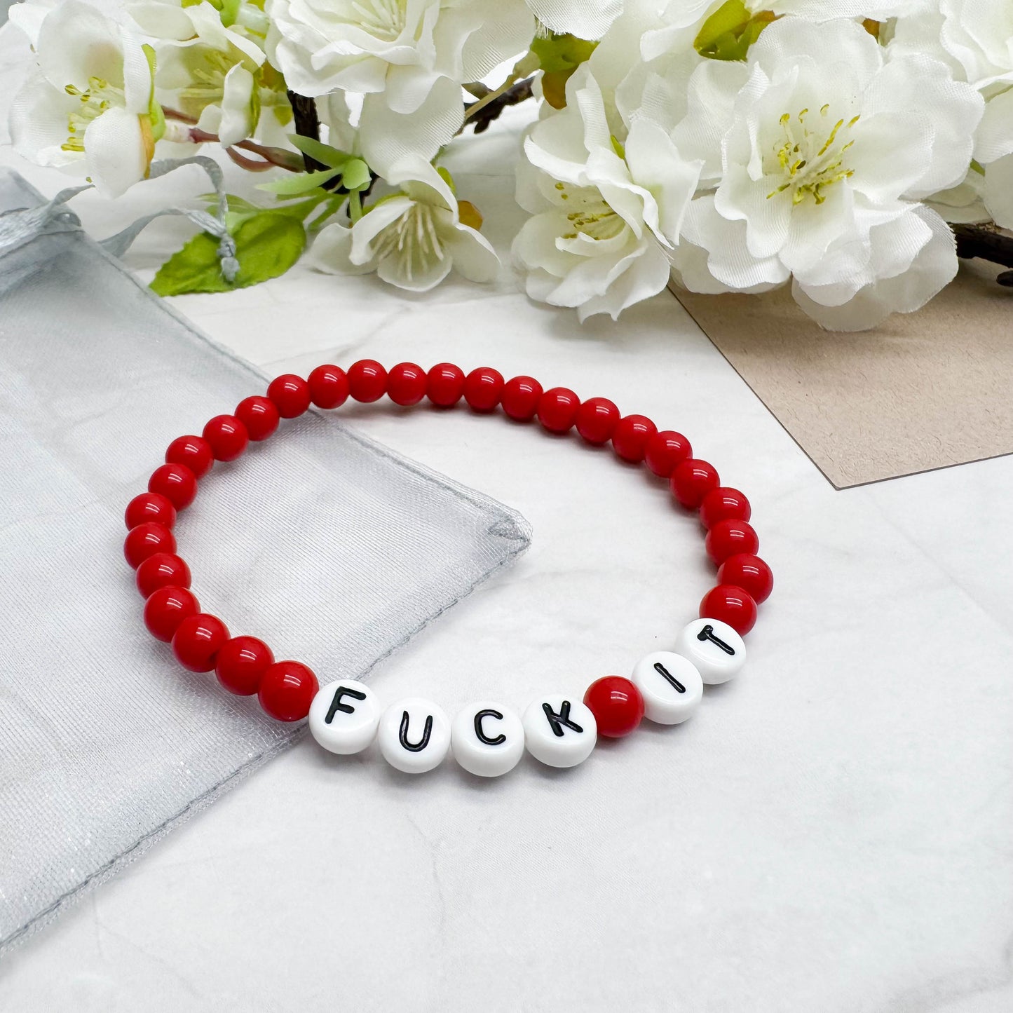 FUCK IT Message Bracelet - Acrylic Letter Beads