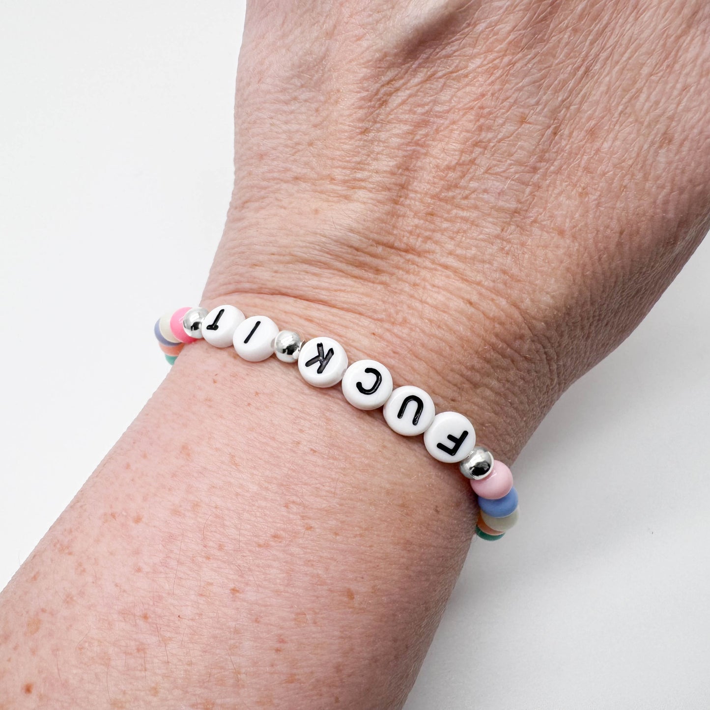 FUCK IT Message Bracelet - Acrylic Letter Beads