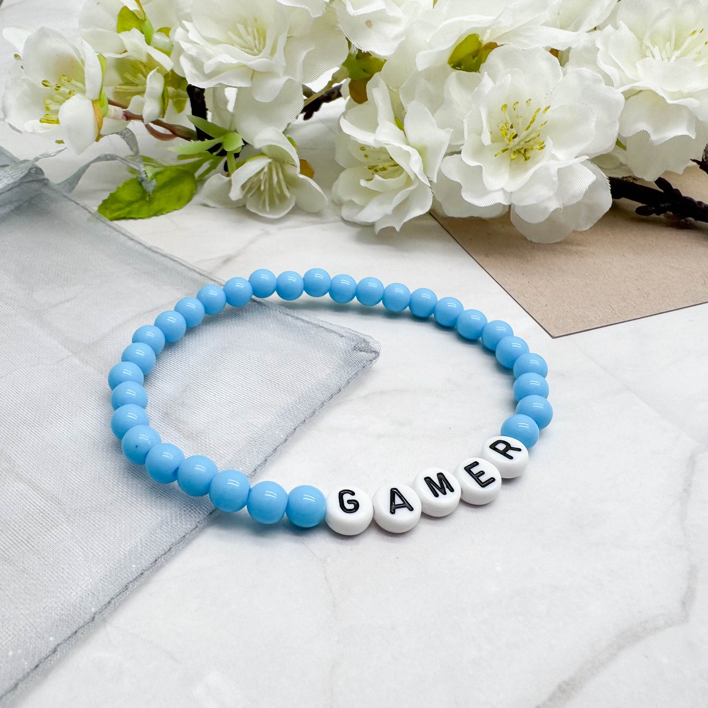 GAMER Message Bracelet - Acrylic Letter Beads