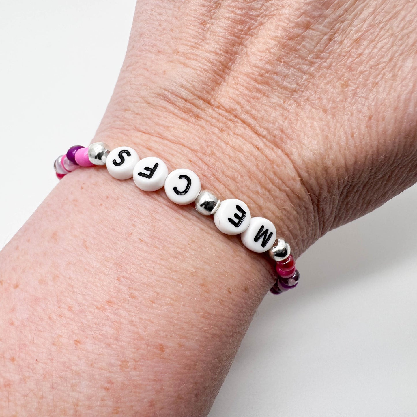 ME CFS Medical Alert Bracelet - Glass Seed Beads