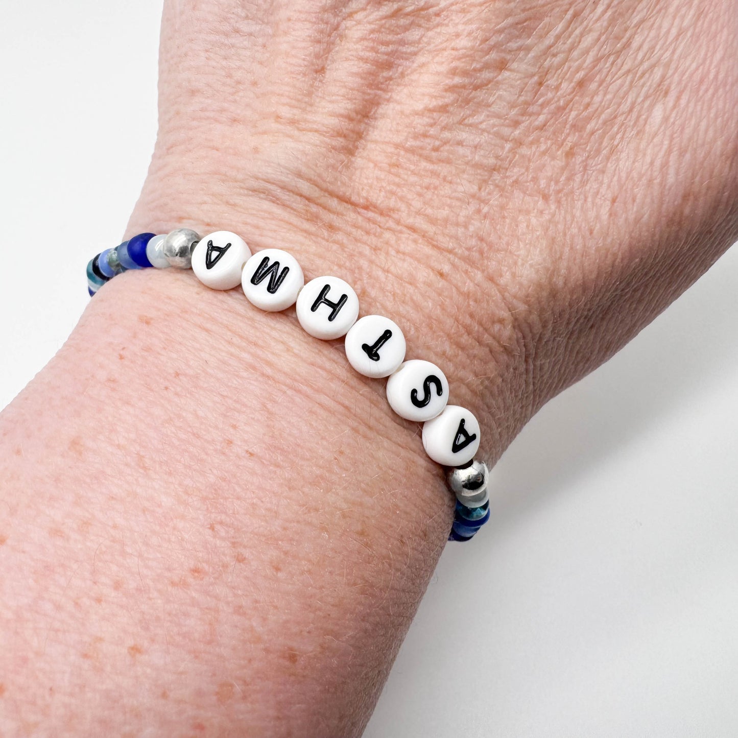 ASTHMA Medical Alert Bracelet - Glass Seed Beads