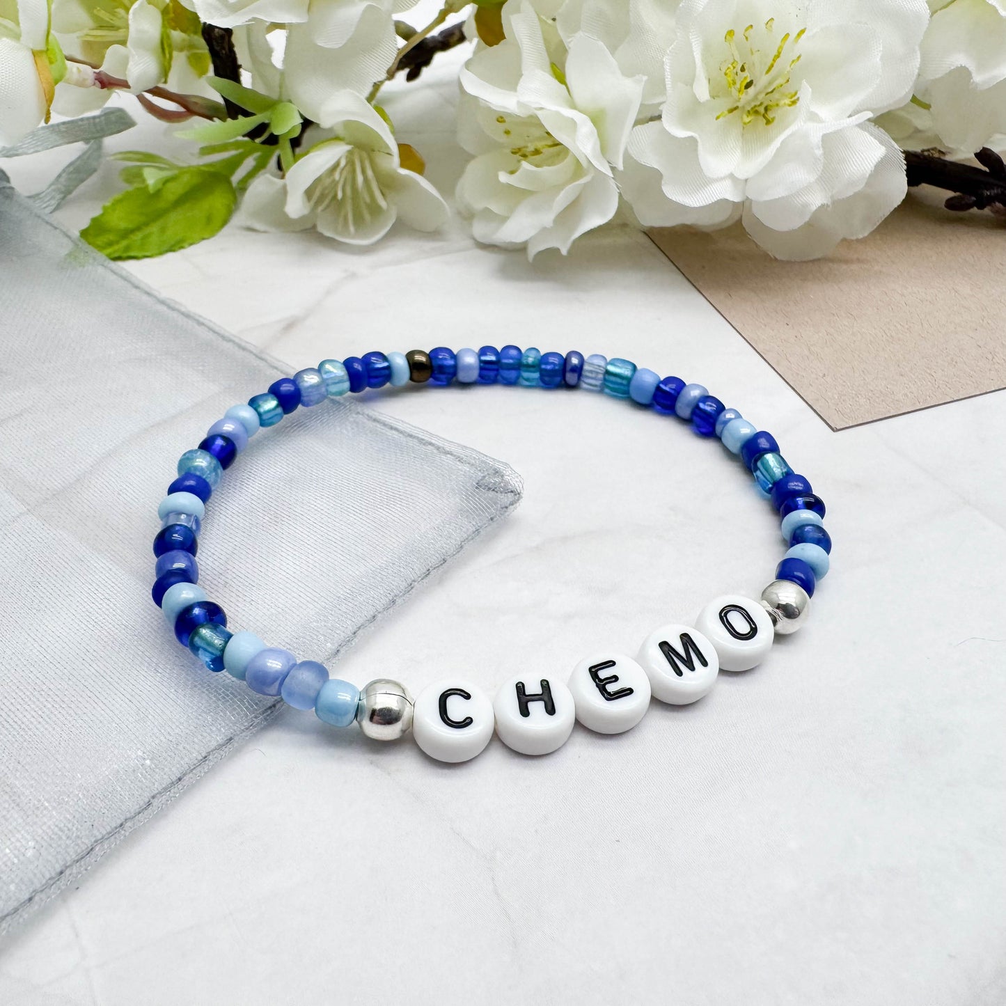 CHEMO Medical Alert Bracelet - Glass Seed Beads