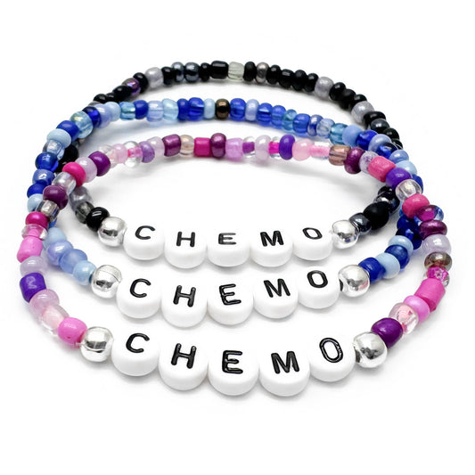 CHEMO Medical Alert Bracelet - Glass Seed Beads