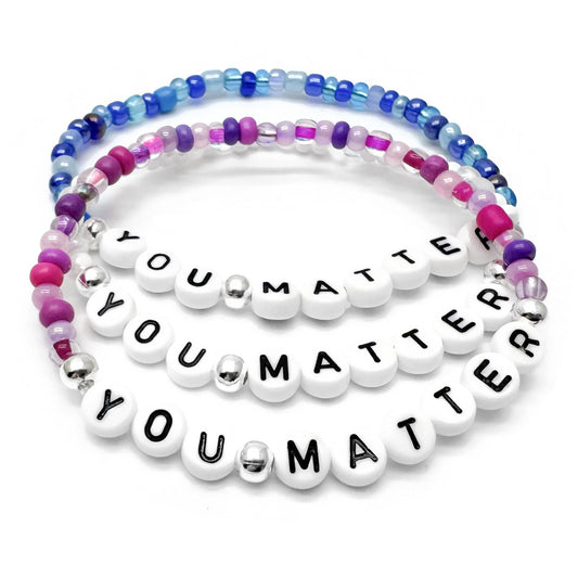 YOU MATTER Message Bracelet - Glass Seed Beads