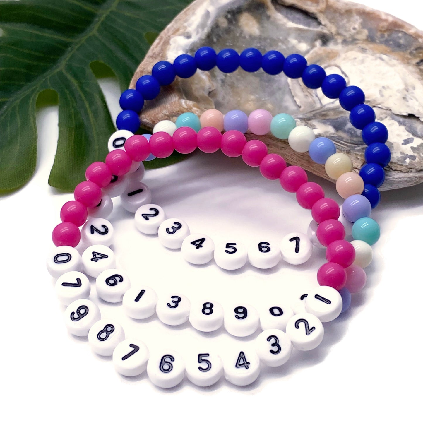 MOBILE PHONE NUMBER Acrylic Bead Bracelet