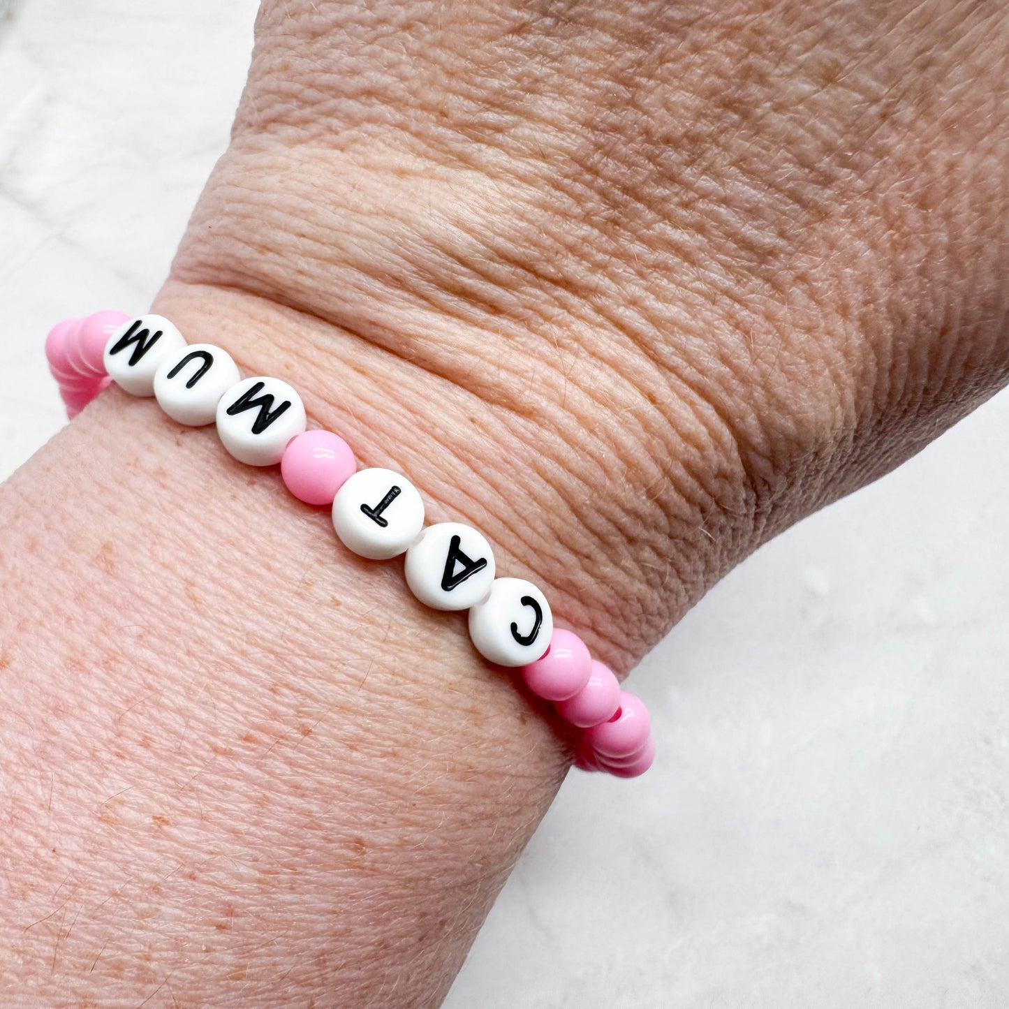 CAT MUM Message Bracelet - Acrylic Letter Beads