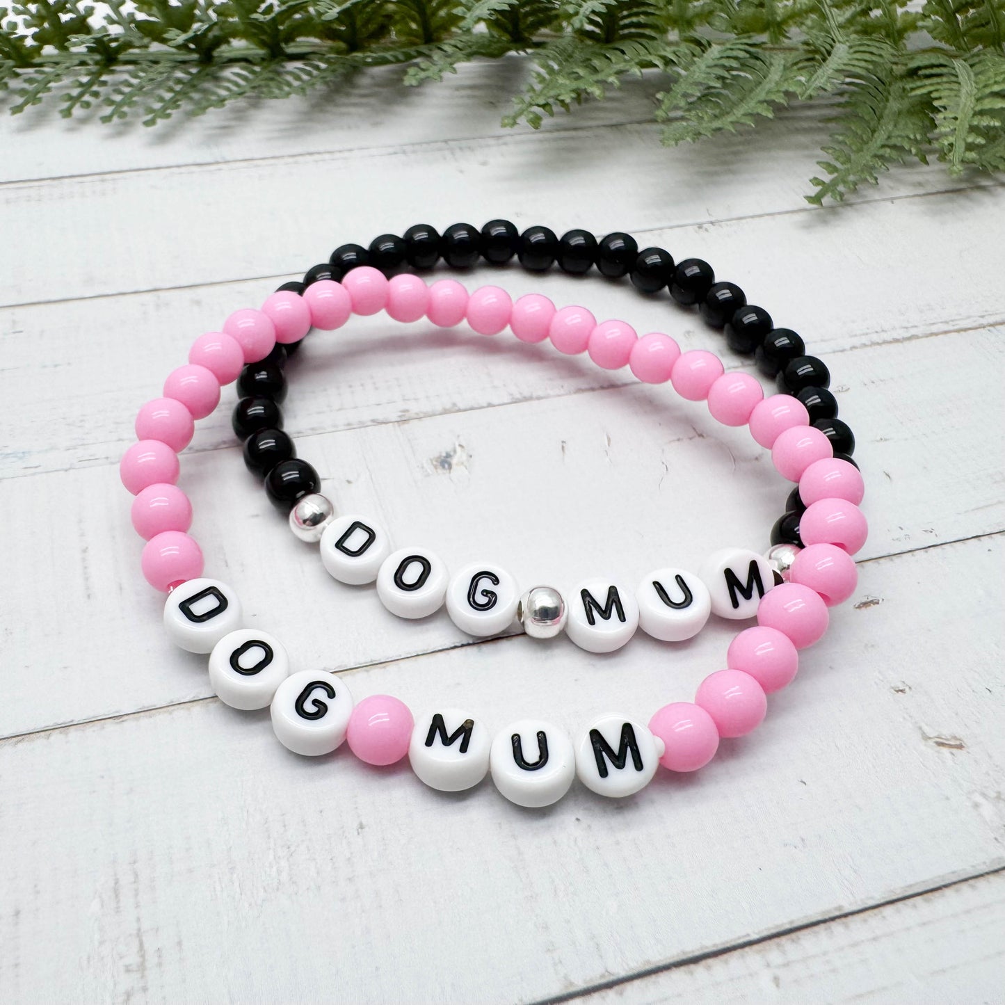 DOG MUM Message Bracelet - Acrylic Letter Beads