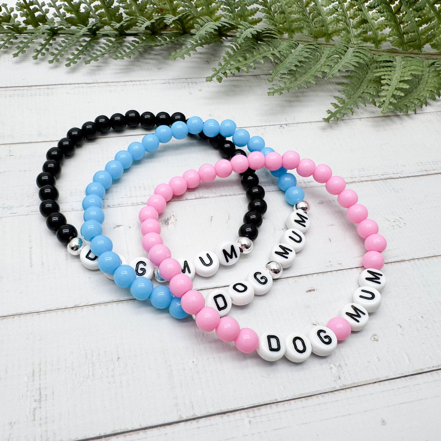 DOG MUM Message Bracelet - Acrylic Letter Beads