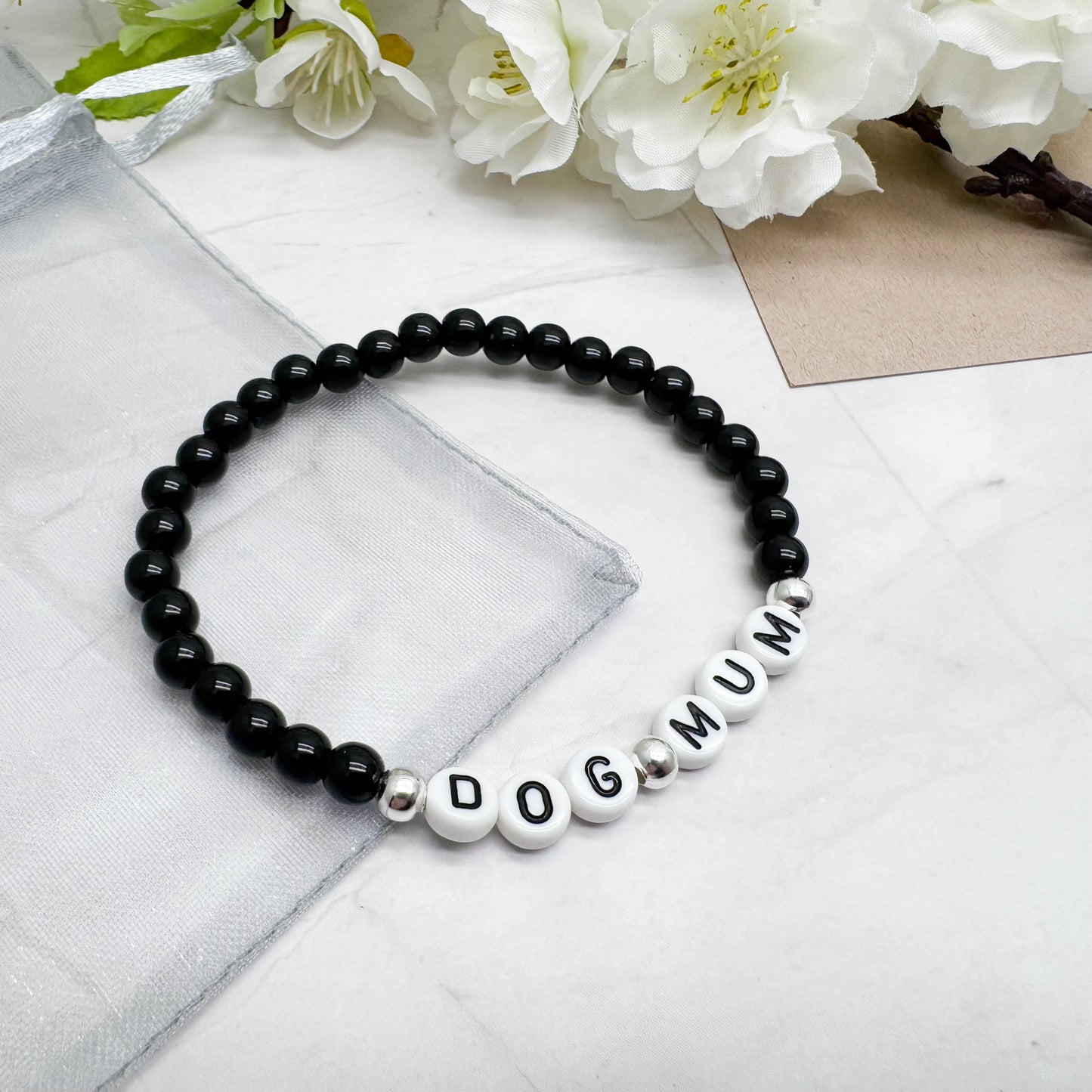 DOG MUM Message Bracelet - Acrylic Letter Beads