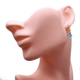Tiny Blue Flower Charm Earrings