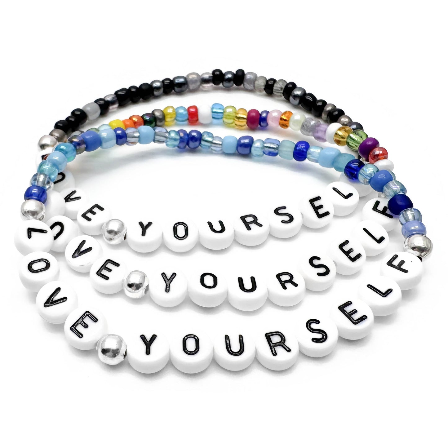LOVE YOURSELF Message Bracelet - Glass Seed Beads