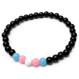 Transgender Pride Flag Colours Acrylic Bead Bracelet