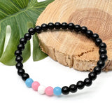 Transgender Pride Flag Colours Acrylic Bead Bracelet