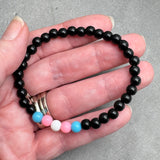 Transgender Pride Flag Colours Acrylic Bead Bracelet