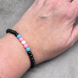 Transgender Pride Flag Colours Acrylic Bead Bracelet