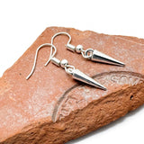 Icicle Earrings, Small Shiny Silver Plated Charm Beads