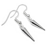 Icicle Earrings, Small Shiny Silver Plated Charm Beads