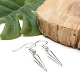 Icicle Earrings, Small Shiny Silver Plated Charm Beads