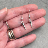 Icicle Earrings, Small Shiny Silver Plated Charm Beads