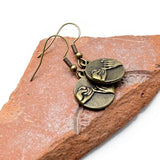 Pinky Promise Charm Earrings, Antique Bronze Tone Charms