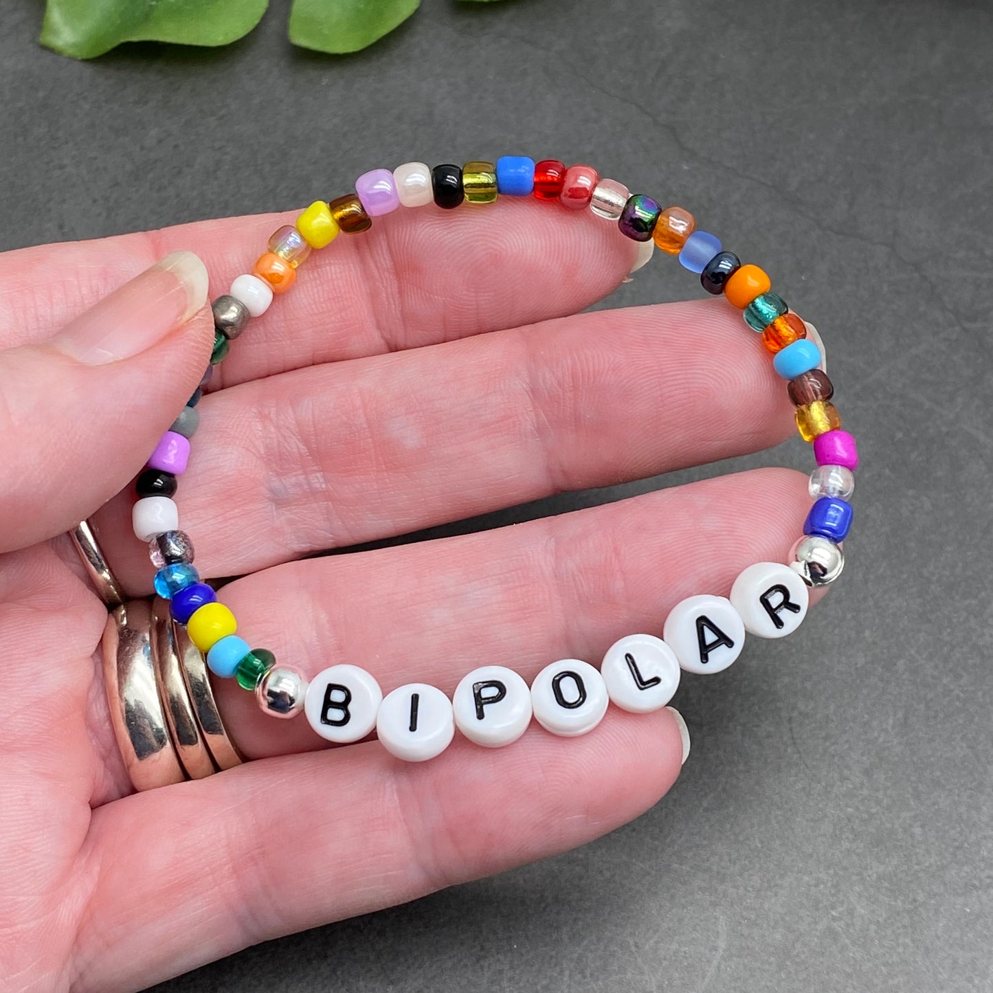 BIPOLAR Medical Alert Bracelet - Glass Seed Beads
