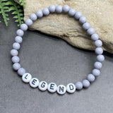 PERSONALISED Bead Bracelet - Light Grey Acrylic