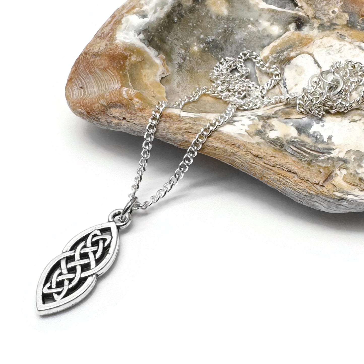 Celtic Knot Charm Silver Plated Pendant Necklace